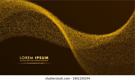 Particle gold design abstract backdrop template