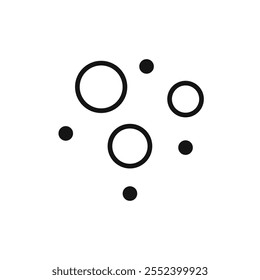 Particle icon black and white vector outline sign