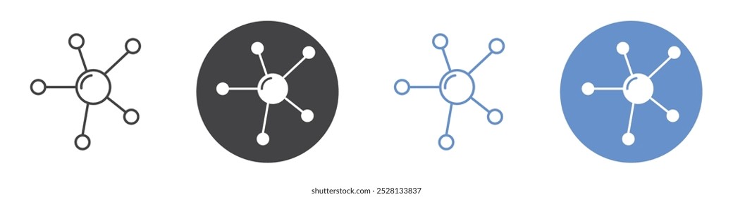 Particle icon Flat art in black and white isolated