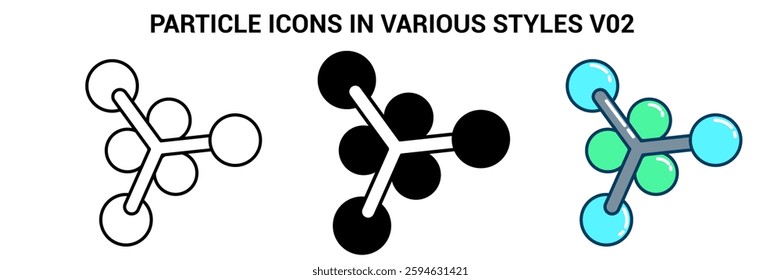 Particle icon represented by particle symbol Line, Filled, Color style.