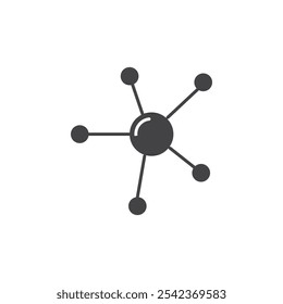 Icono de partícula Marca de símbolo en estilo relleno