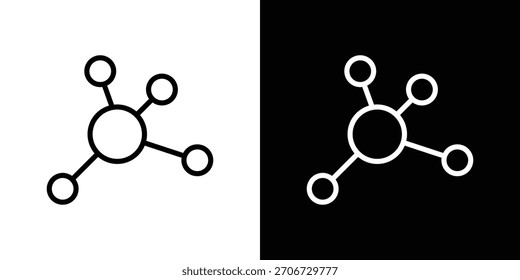 Particle icon. Vector linear icon isolated in black and white