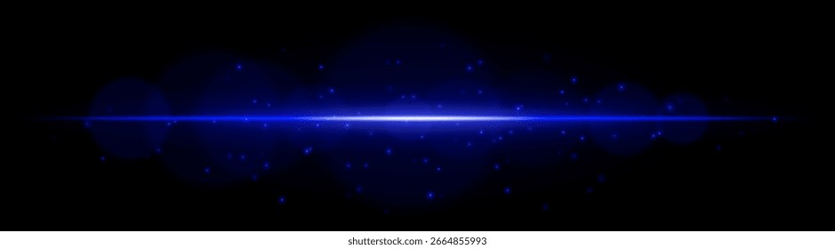 Particle light. Radiant beam with dynamic glow and flying dots. Creates atmosphere of speed, shine, motion, or high-tech visual signal.
