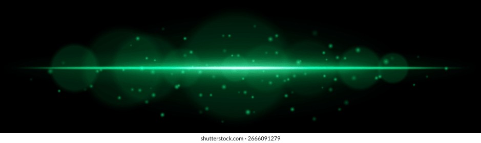 Partícula de luz. Haz radiante con brillo dinámico y puntos voladores. Crea una atmósfera de velocidad, brillo, movimiento o señal visual de alta tecnología.