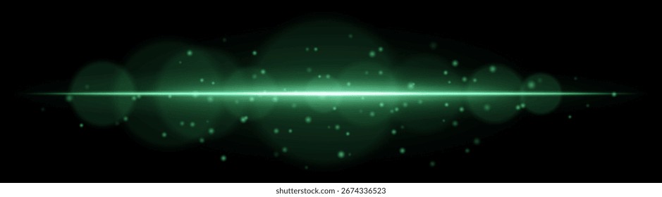 Partícula de luz. Haz radiante con brillo dinámico y puntos voladores. Crea una atmósfera de velocidad, brillo, movimiento o señal visual de alta tecnología.