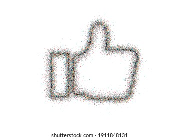 Particle Like thumbs up symbol design, Vector Illustration