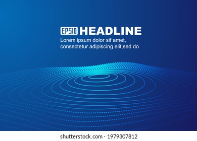 Particle lines diffusing outward in corrugated coils Internet technology background