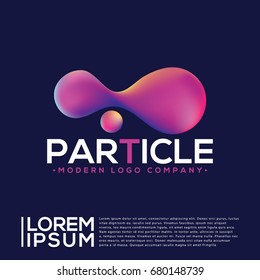 Particle Logo With Fluid Icon Vector