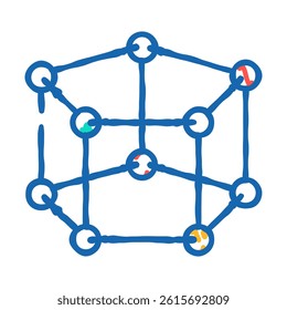 particle molecular structure doodle icon sketch vector. particle molecular structure sign. isolated symbol illustration