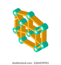 particle molecular structure isometric icon vector. particle molecular structure sign. isolated symbol illustration