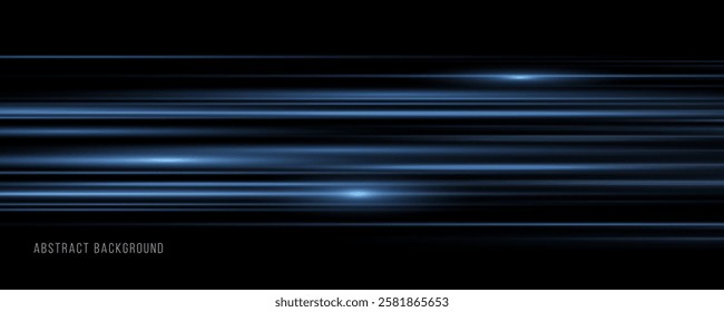 Particle motion effect. Magic of moving fast lines. Png special effect, speed line. Laser beams, horizontal light rays. Glowing flare spark and flash lights, luminous trail.