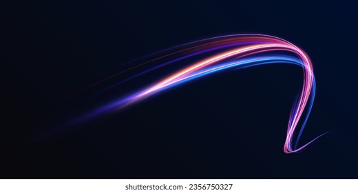 Particle motion effect vectorRed blue special effect, speed police line. Magic of moving fast lines. Laser beams, horizontal light rays. Particle motion effect. Vector	