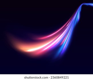 Efecto de movimiento de partículas vectorEfecto especial azul rojo, línea de policía de velocidad. Magia de mover líneas rápidas. Vigas láser, rayos de luz horizontales. Efecto de movimiento de partículas. Vector	