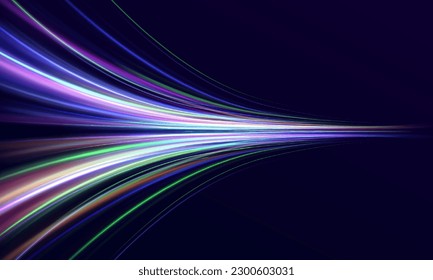 Particle motion light effect. Abstract fire flare trace lens flares.  Light trails, golden glitter glow and sparkling flare spiral swirls on transparent background. 