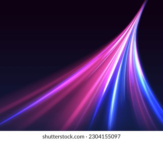 Particle motion light effect. Abstract fire flare trace lens flares.  Light trails, golden glitter glow and sparkling flare spiral swirls on transparent background. 