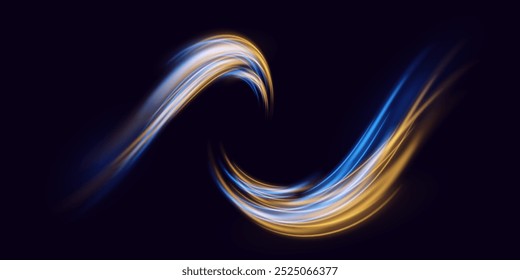 Particle movement effect. Light blue swirl.Modern abstract high speed light effect.Luminus blue Kirkle.