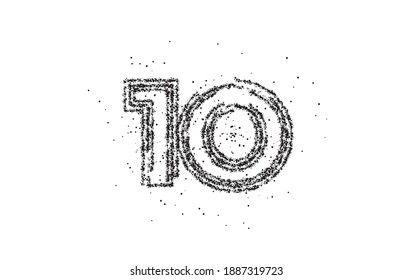 Partícula número 10 en el vector de texto circular Diseño del vector.