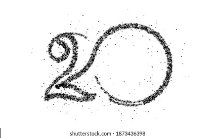 Artikel Nummer 20 auf dem Kreis Text Vektor Design.