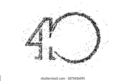 Partícula número 40 en el vector de texto circular Diseño vectorial.