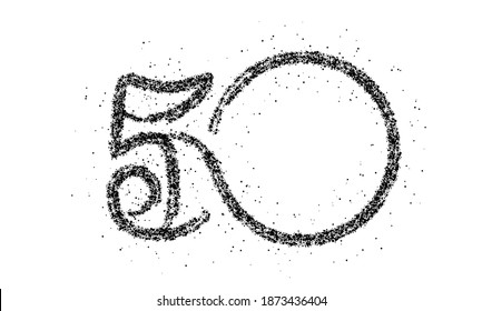Particle number 50 on the circle text vector Vector Design.