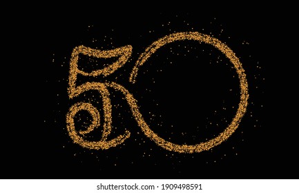 Particle number 50 on the circle text vector Vector Design.