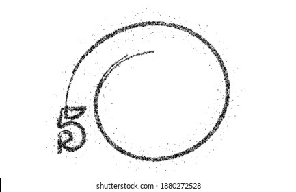 Particle number five on the circle text vector Vector Design.