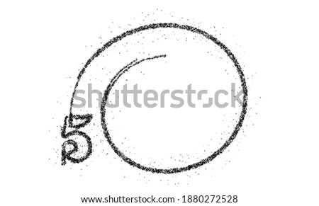 Particle number five on the circle text vector Vector Design.