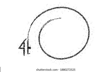 Partícula número cuatro en el vector de texto circular Diseño vectorial.