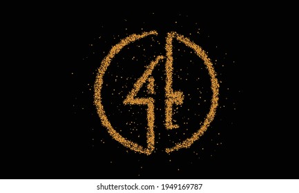 Partícula número cuatro en el vector de texto circular Diseño vectorial.