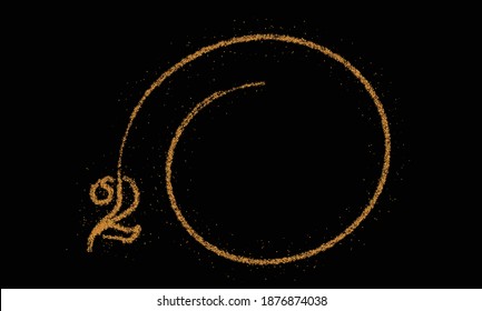 Particle number two on the circle text vector Vector Design.