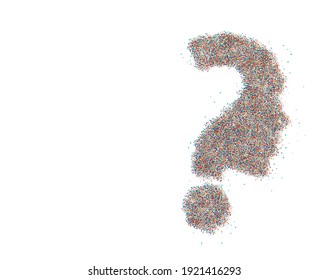 Particle Question mark with Human Face Icon Vector Design Element.