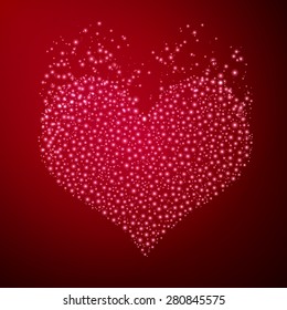 Particle red heart, excellent vector illustration, EPS 10