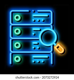 particle research algorithm neon light sign vector. Glowing bright icon particle research algorithm sign. transparent symbol illustration
