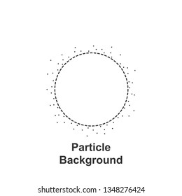 Particle round background, hand drawn