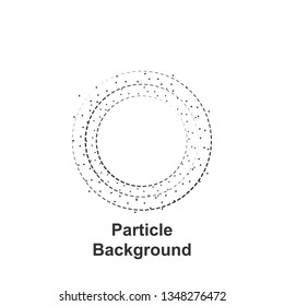 Particle round background, hand drawn