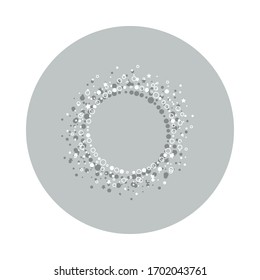 Particle round background, hand drawn in round badge icon. Simple glyph, flat vector of Background for text icons for ui and ux, website or mobile application