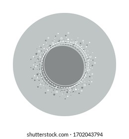 Particle round background, hand drawn in round badge icon. Simple glyph, flat vector of Background for text icons for ui and ux, website or mobile application