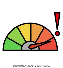 particle scale meter flat outline. A particle scale meter measures the concentration and size distribution of particles in a given environment, providing crucial data for assessing air quality 