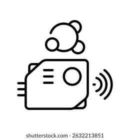 particle sensor black line icon for digital and print projects.  Minimal clean icons for apps and websites. Modern simple icons for UI UX and branding