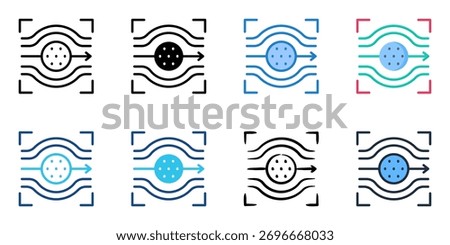 Particle Settling icon set multiple style collection 
