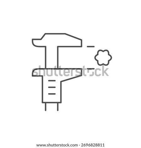 Particle size line outline icon