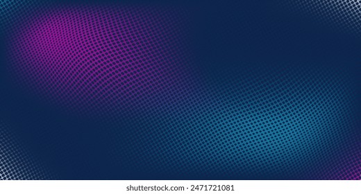Particle stream. Purple background with many glowing particles. Information technology background.