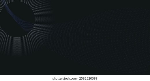 Particle stream. Purple background with many glowing particles. Information technology background.