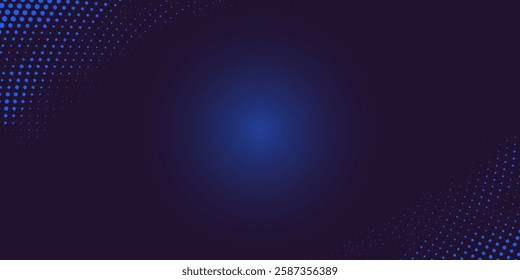 Particle stream. Purple background with many glowing particles. Information technology background. eps10