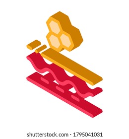 particle structure of cream icon vector. isometric particle structure of cream sign. color isolated symbol illustration