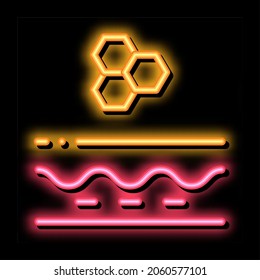 particle structure of cream neon light sign vector. Glowing bright icon particle structure of cream sign. transparent symbol illustration
