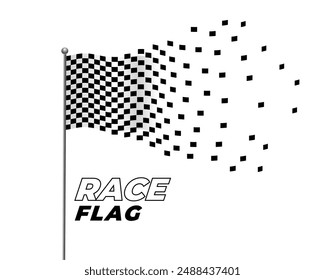 Partikelstil Auto Racing Flag Hintergrund für Wettbewerb Vektorgrafik