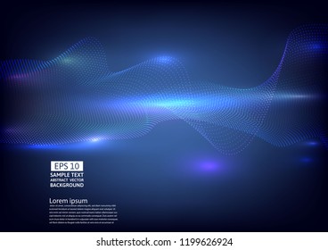 Particle wave abstract background design. vector illustration