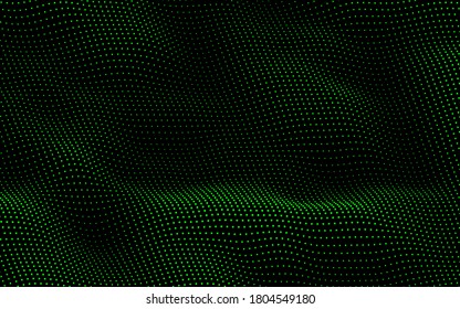 Kornwellenhintergrund. Abstraktes dynamisches Netz. Big Data Technology. Vektorgittergrafik.