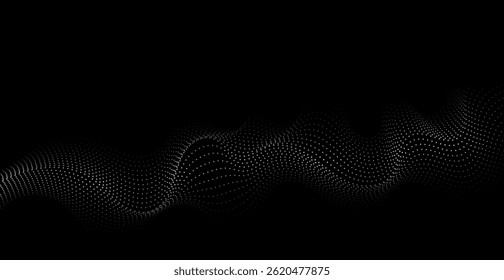 Particle Wave Background. Technology Banner. Vector Illustration. Abstract Business Wallpaper. Futuristic